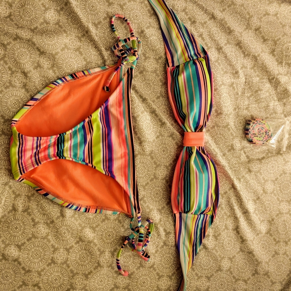 Bright striped bikini